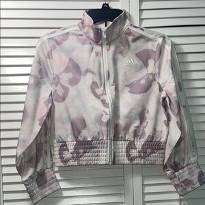 Adidas Girls Pastel Floral Zip Jacket